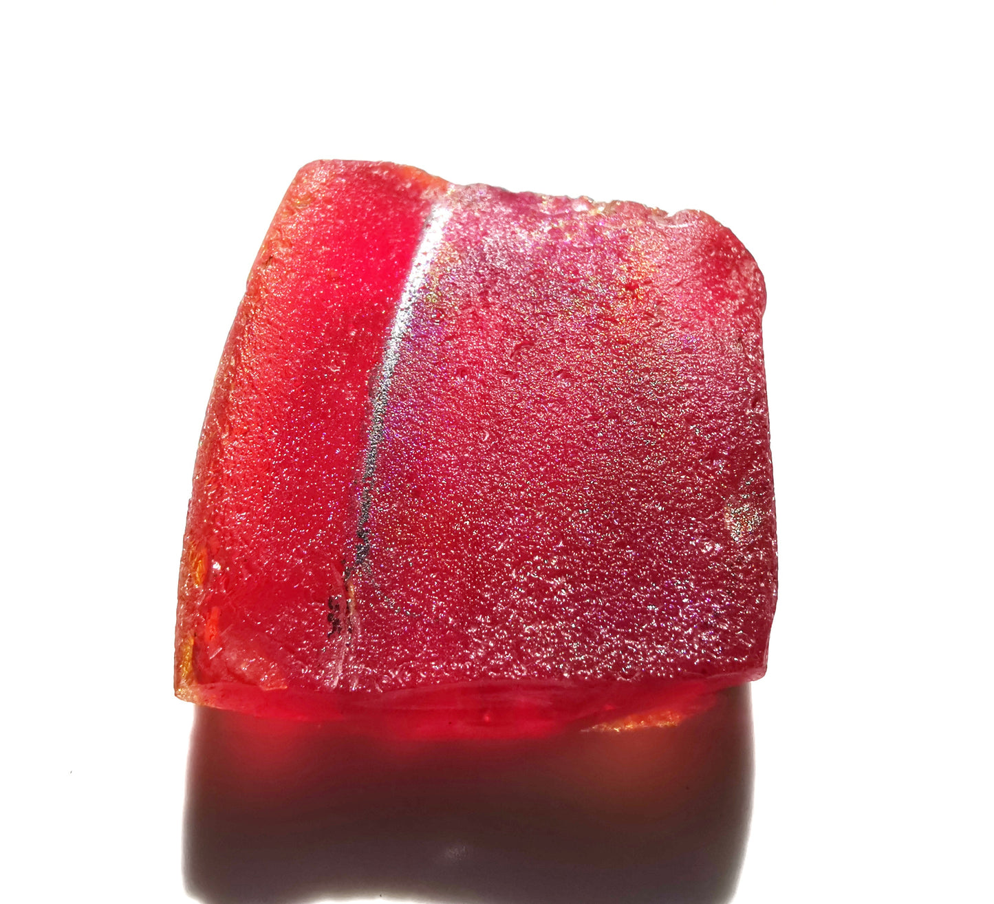 Scottish red UV sea glass & sterling silver pendant.