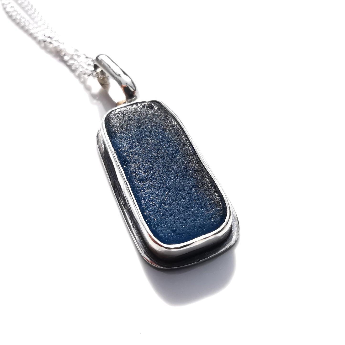 Scottish teal blue 'vitamin sea' sea glass & sterling silver.