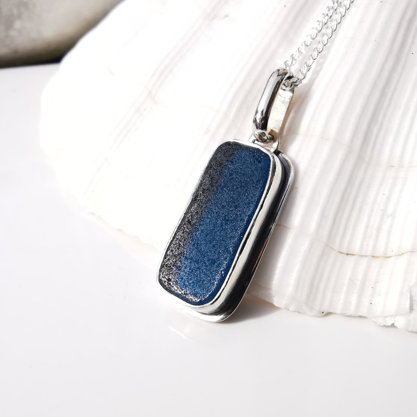 Scottish teal blue 'vitamin sea' sea glass & sterling silver.