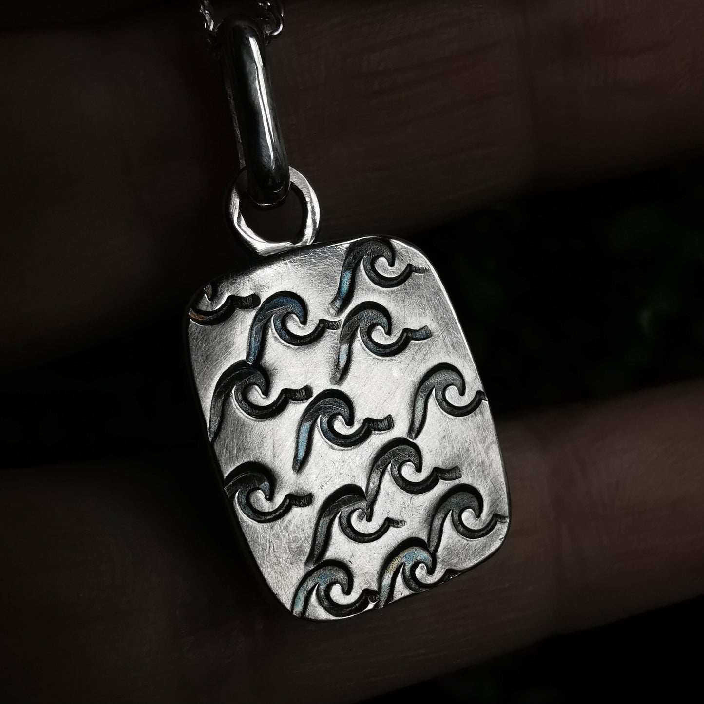 Scottish red UV sea glass & sterling silver pendant.