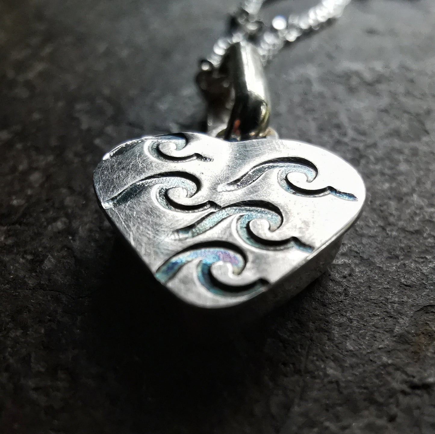 Reserved for Gatia. Scottish orange sea glass heart & sterling silver pendant.