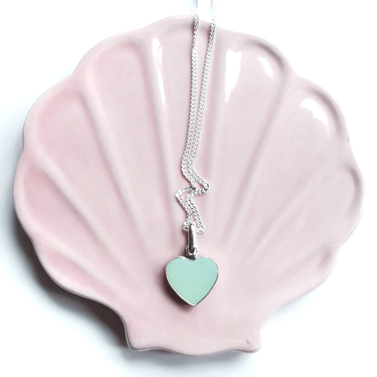 Reserved for Gatia. Scottish soft green sea glass heart & sterling silver pendant.