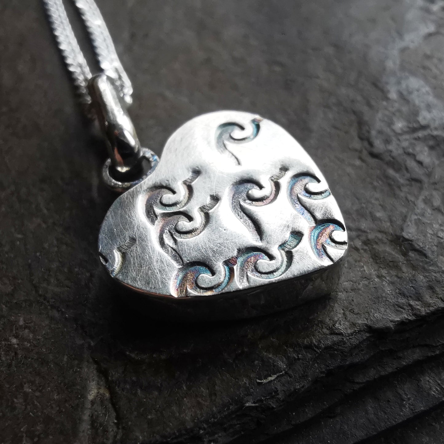 Reserved for Gatia. Scottish soft green sea glass heart & sterling silver pendant.
