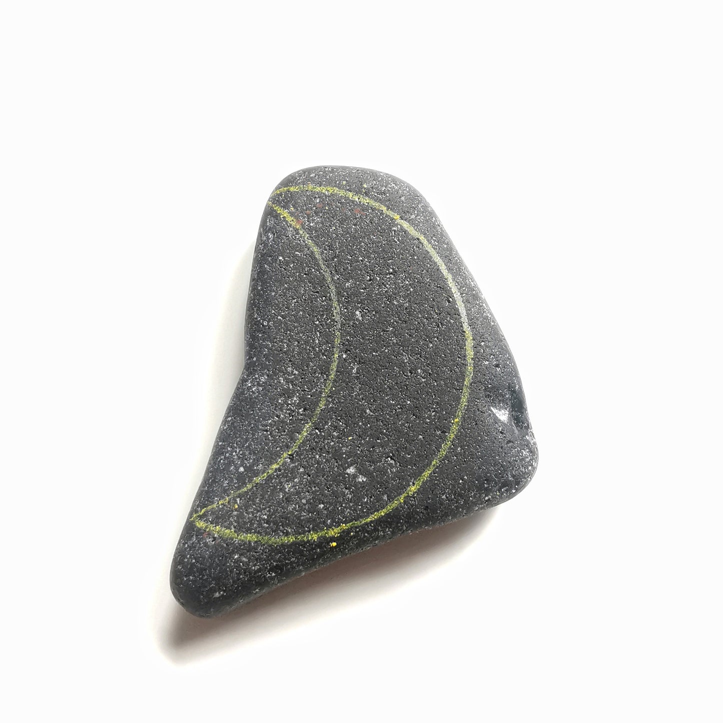 Reserved for Gatia. Scottish black crescent moon sea glass & sterling silver pendant.