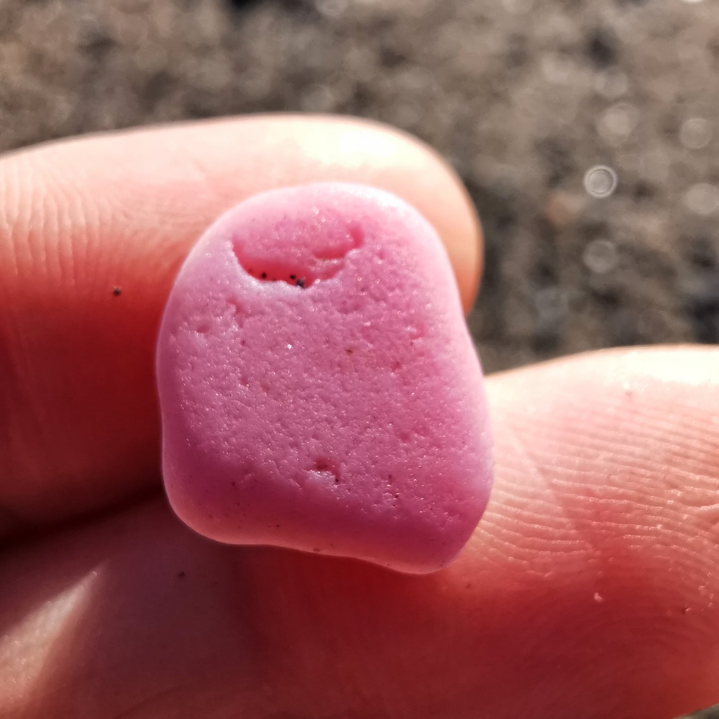 Scottish pink sea glass heart & sterling silver pendant.