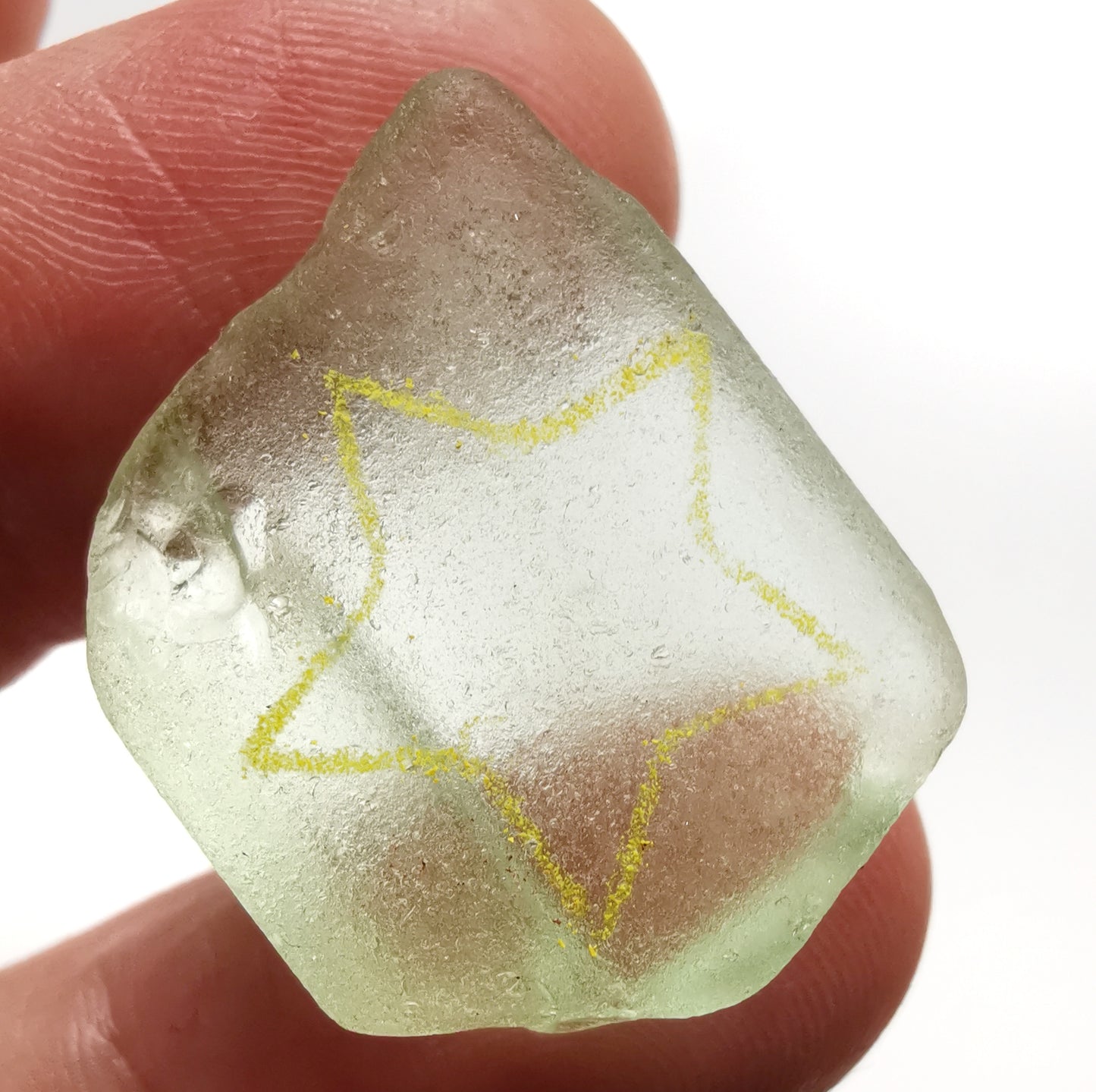 Scottish UV sea glass star & sterling silver pendant.