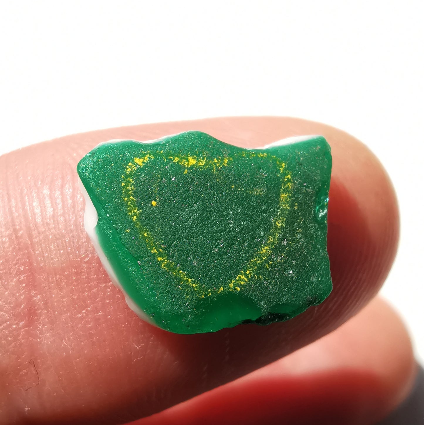 Tiny Scottish teal sea glass heart & sterling silver pendant.