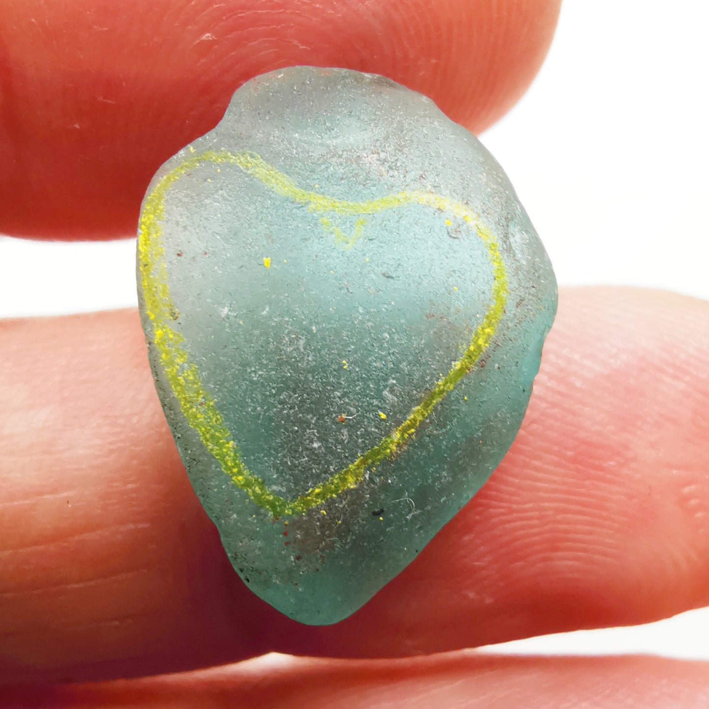 Scottish aqua blue sea glass heart & sterling silver pendant.