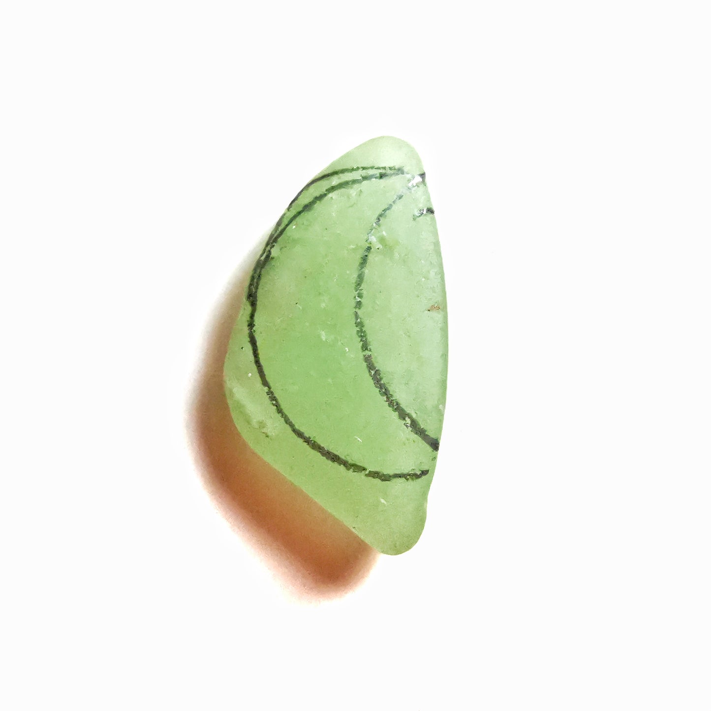 Reserved for Gatia.Tiny Scottish UV crescent moon sea glass & sterling silver pendant.