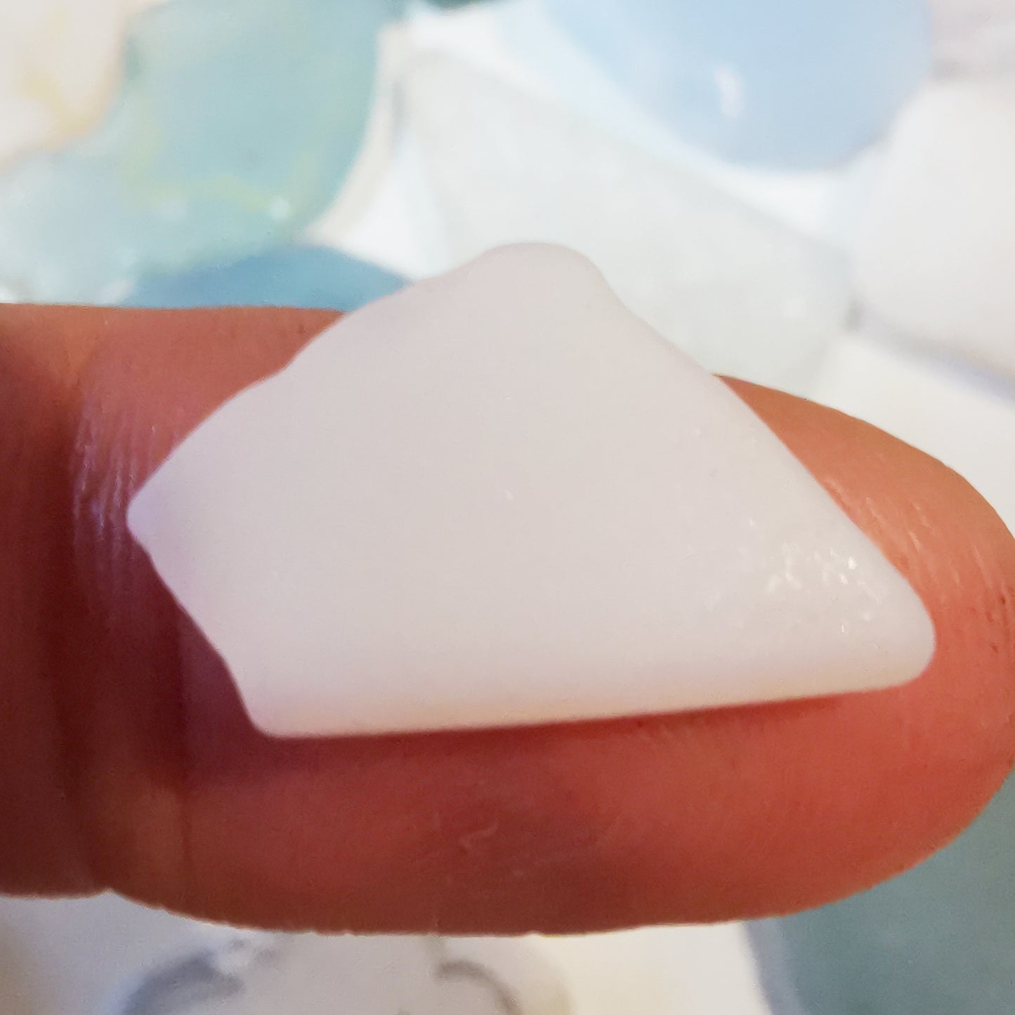 Scottish white sea glass cloud & sterling silver pendant.