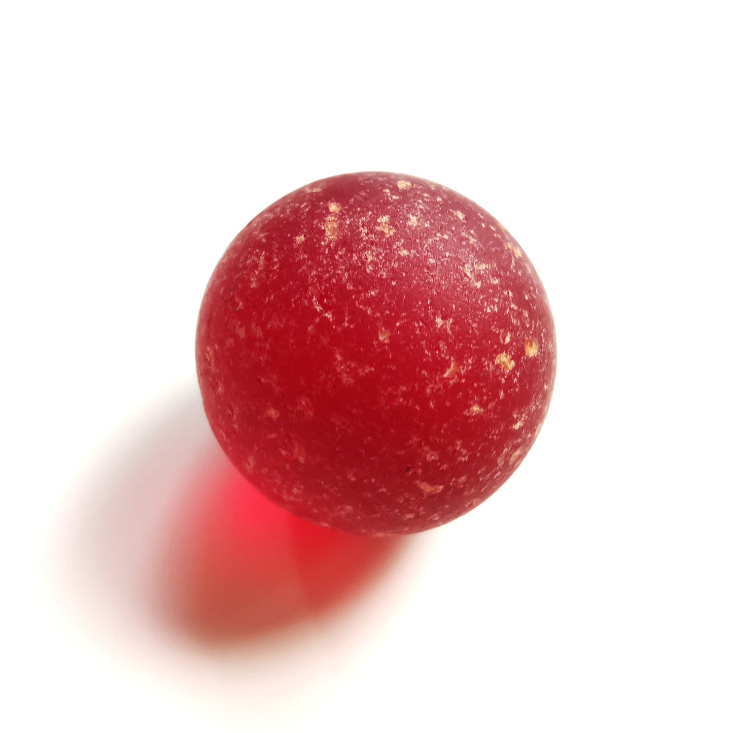 Genuine red sea glass marble & sterling silver pendant.