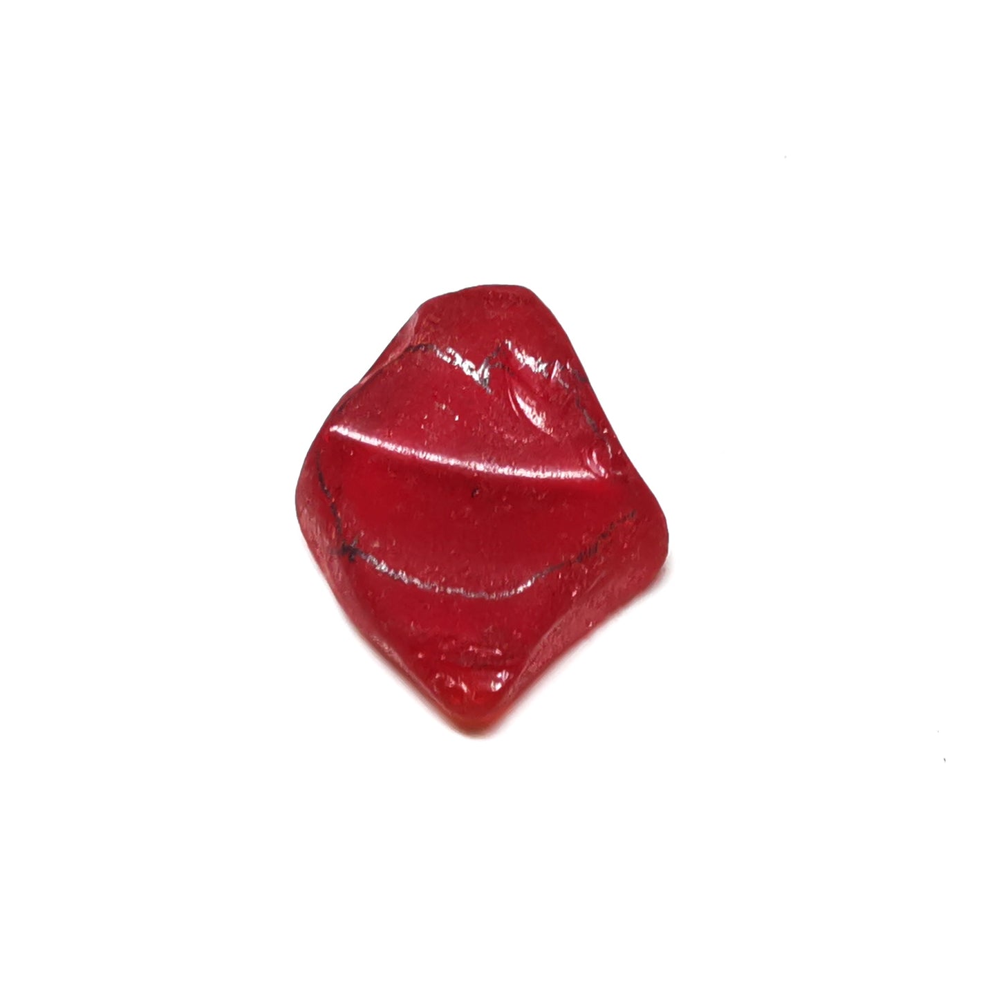 Scottish red lips/kiss sea glass & sterling silver pendant.