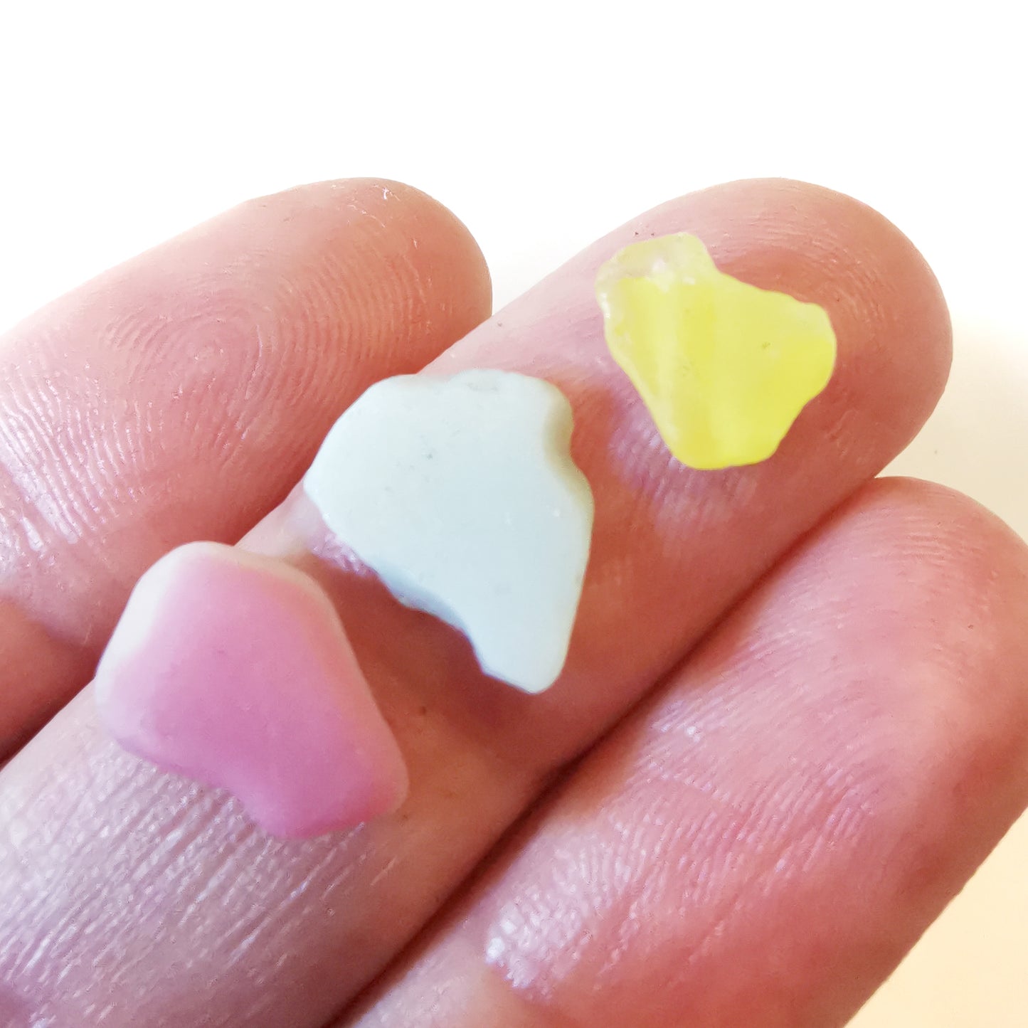 Colourful clover, sea glass hearts & sterling silver ring.