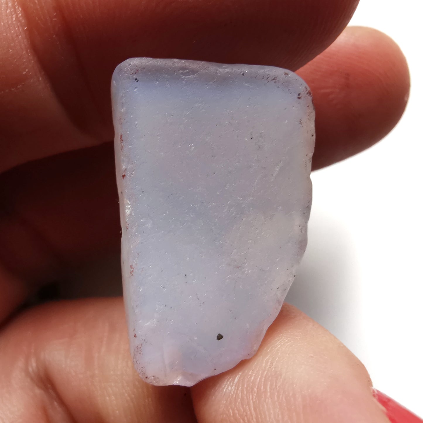 Scottish opalescent sea glass heart & sterling silver pendant.