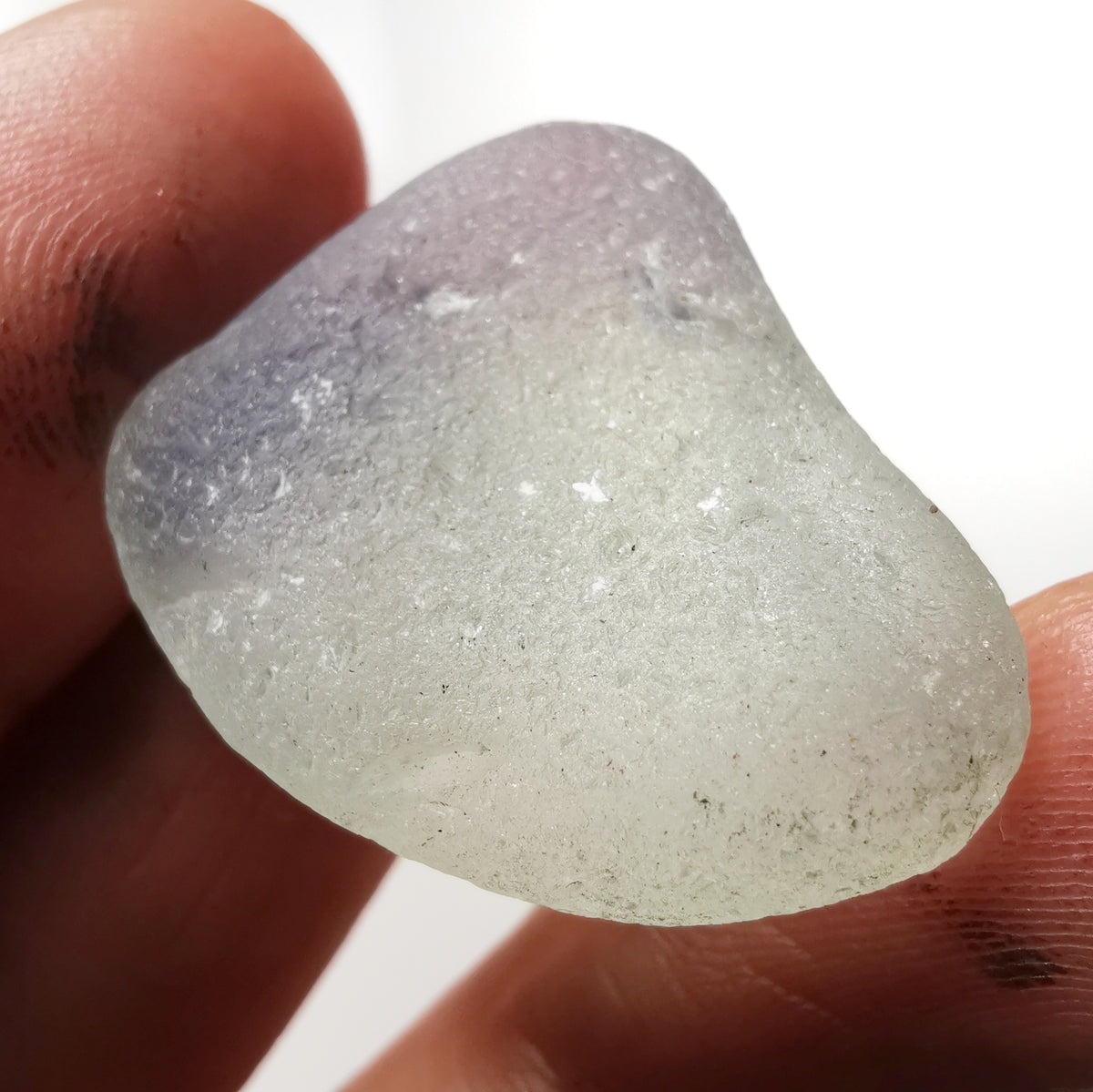 Opalescent sea glass cloud & sterling silver pendant.