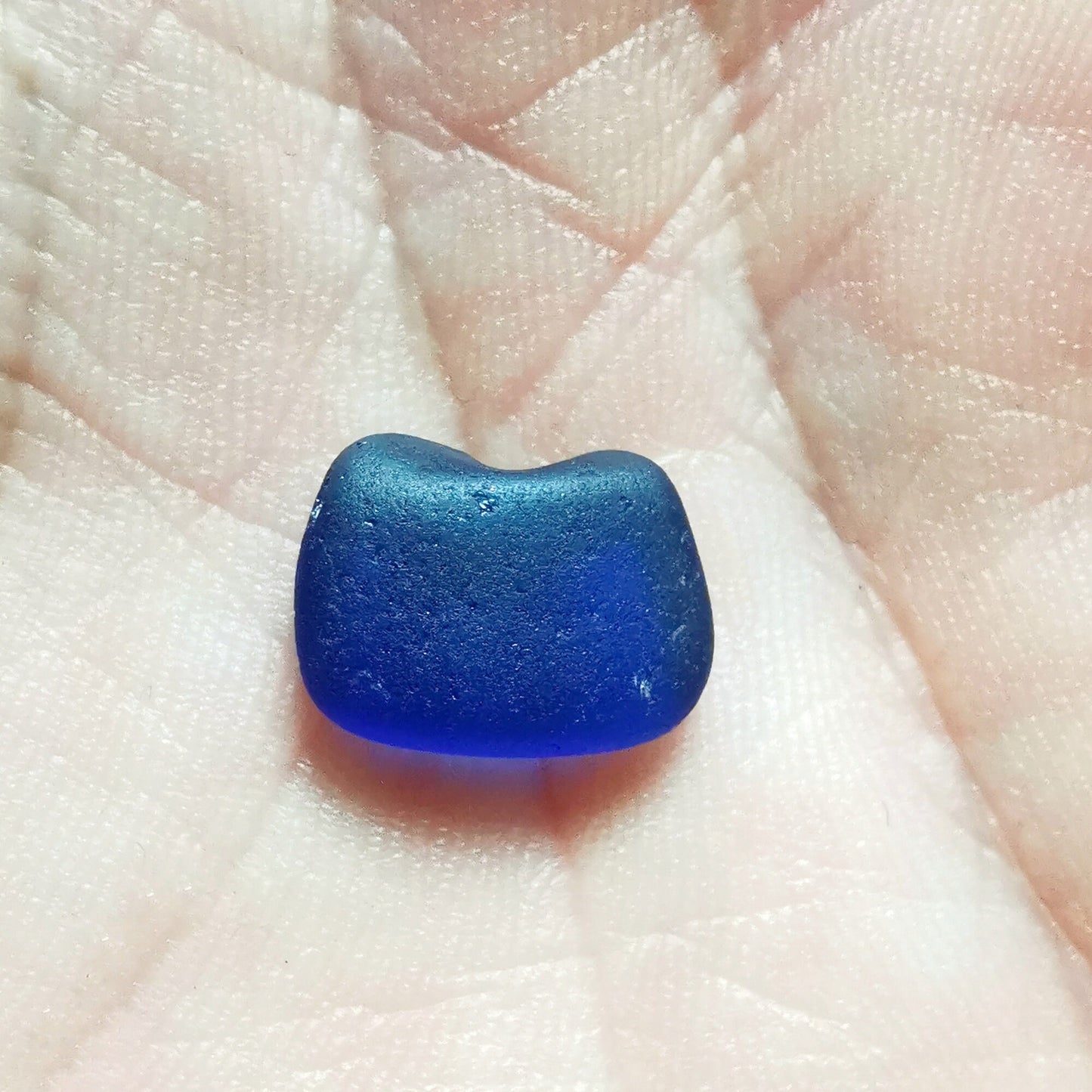 Genuine Scottish cobalt blue cat sea glass silver ring - monopatin