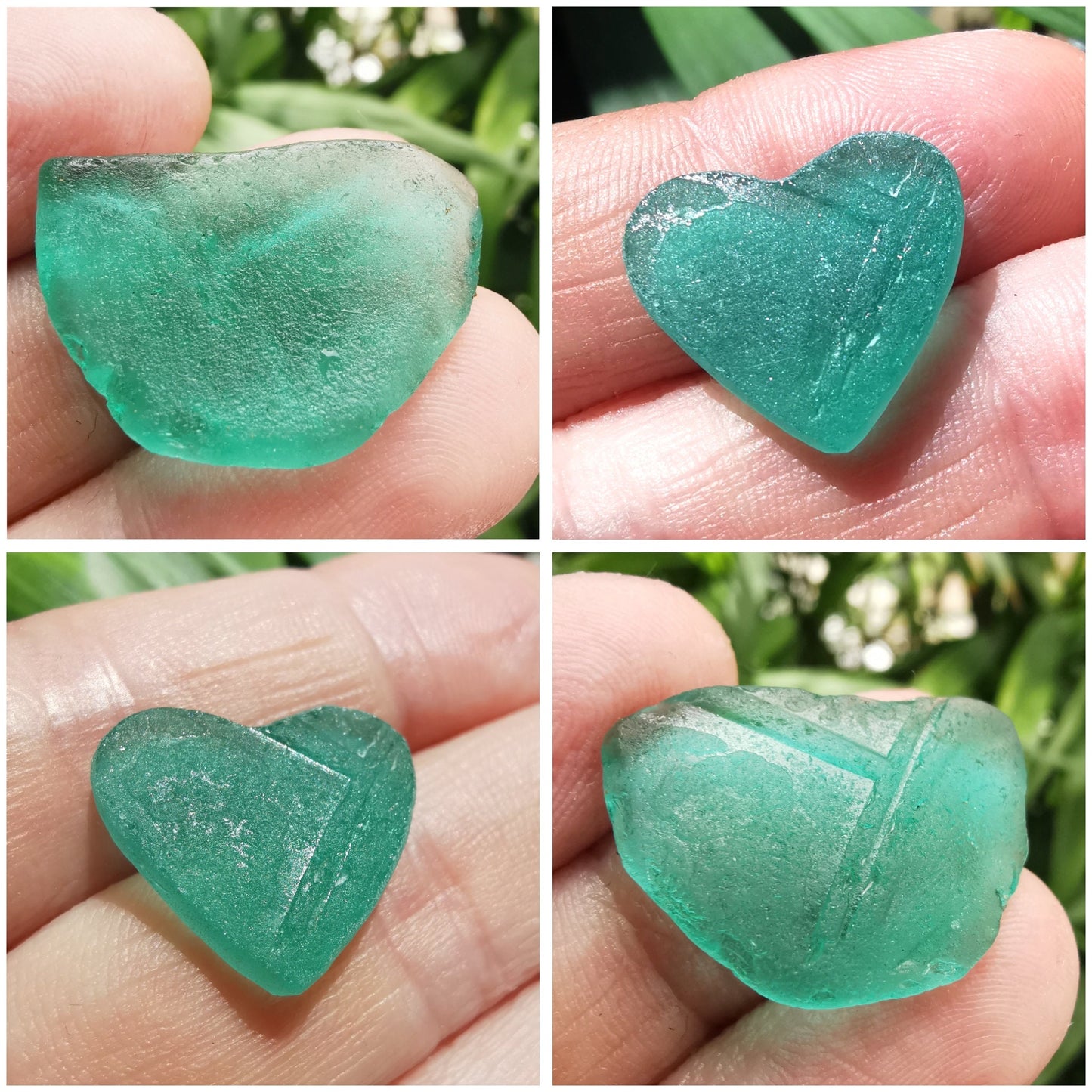 Scottish teal green sea glass heart pendant, sterling silver necklace - monopatin