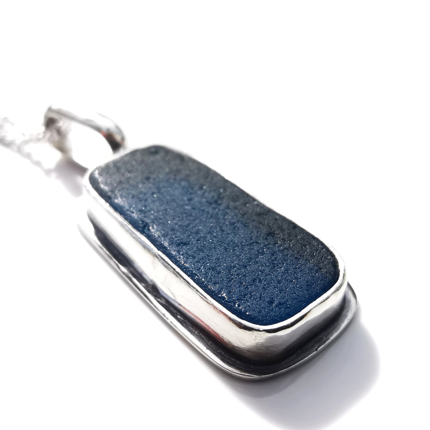 Scottish teal blue 'vitamin sea' sea glass & sterling silver.