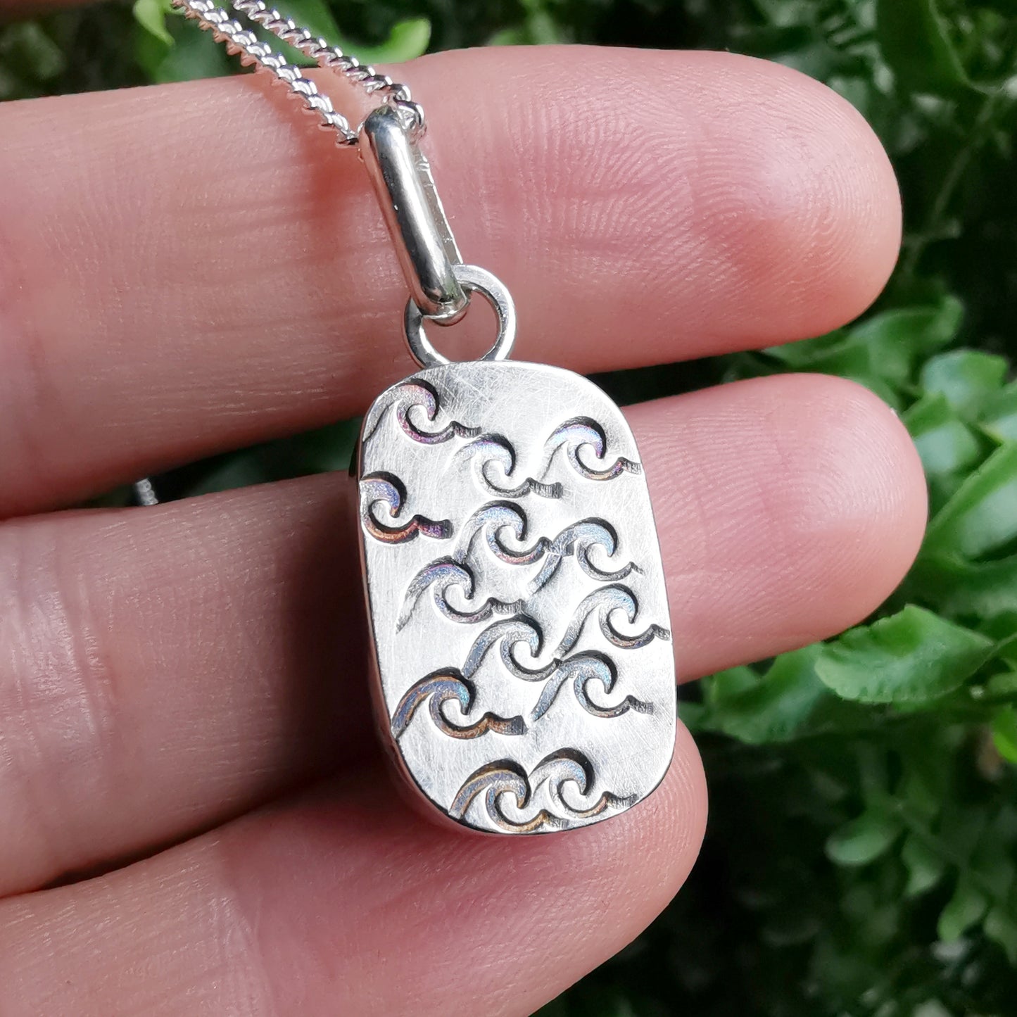 Scottish soft pink sea glass & sterling silver pendant.