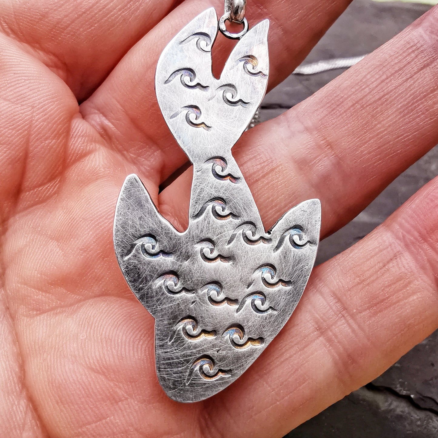 Reserved for Gatia. Scottish fish UV bright yellow sea glass & sterling silver pendant.