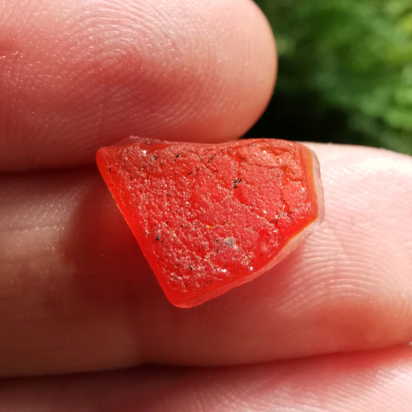 Reserved for Gatia. Scottish orange sea glass heart & sterling silver pendant.