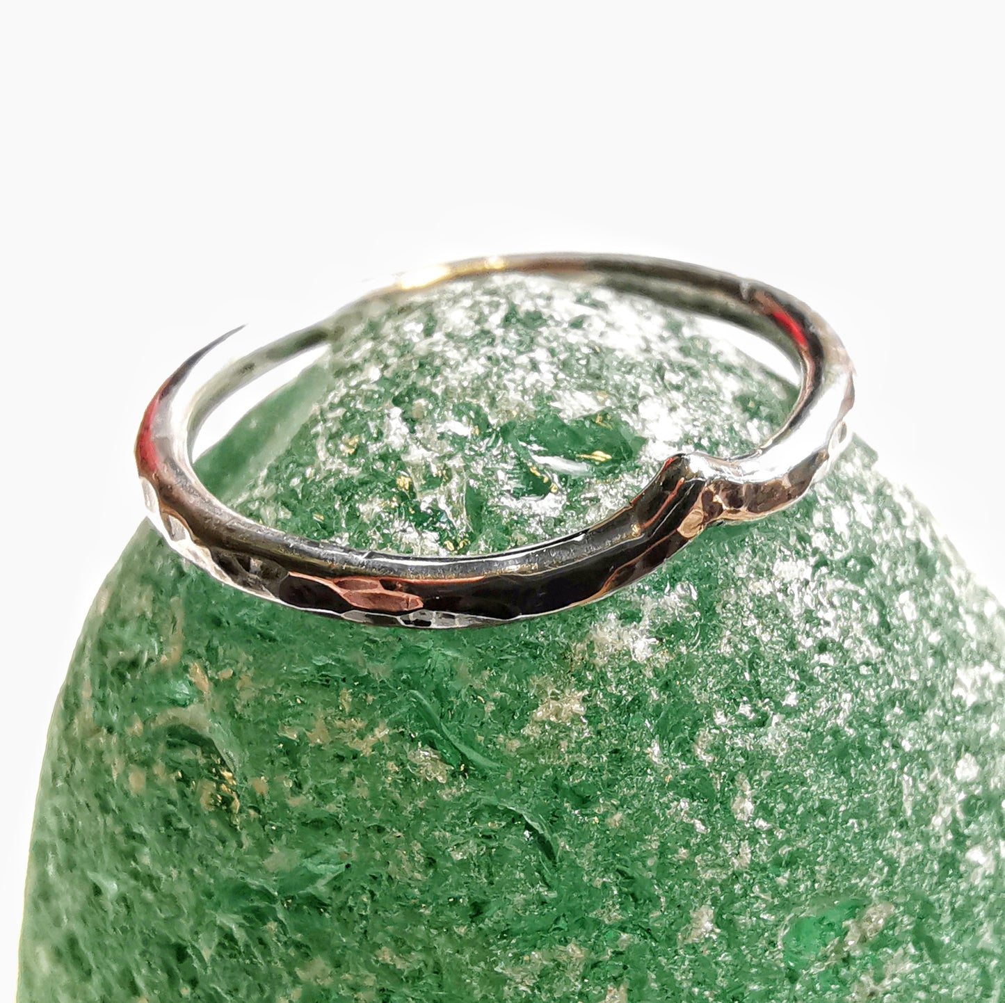 Sterling silver stacking hammered ring.