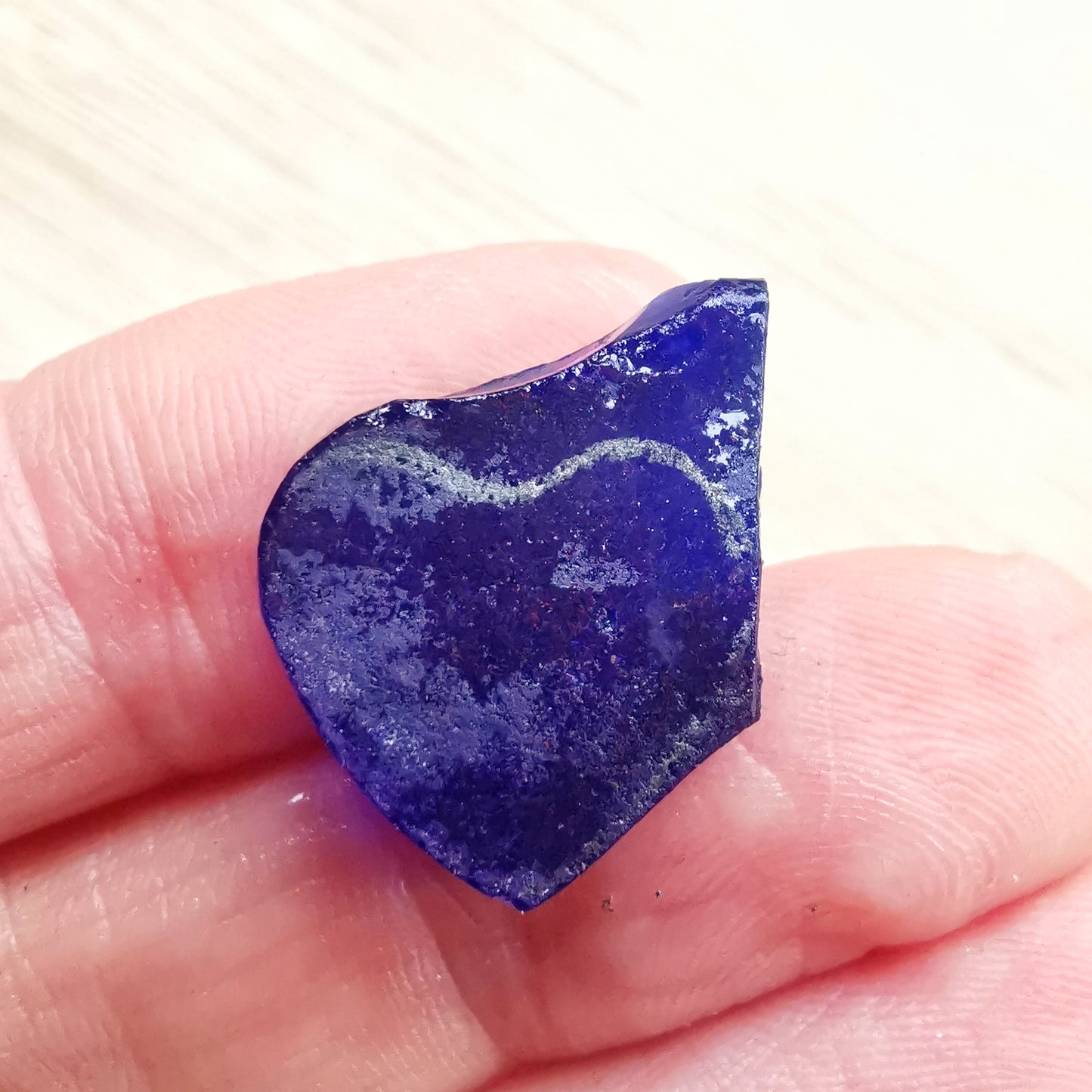 Scottish blue sea glass heart & sterling silver pendant.