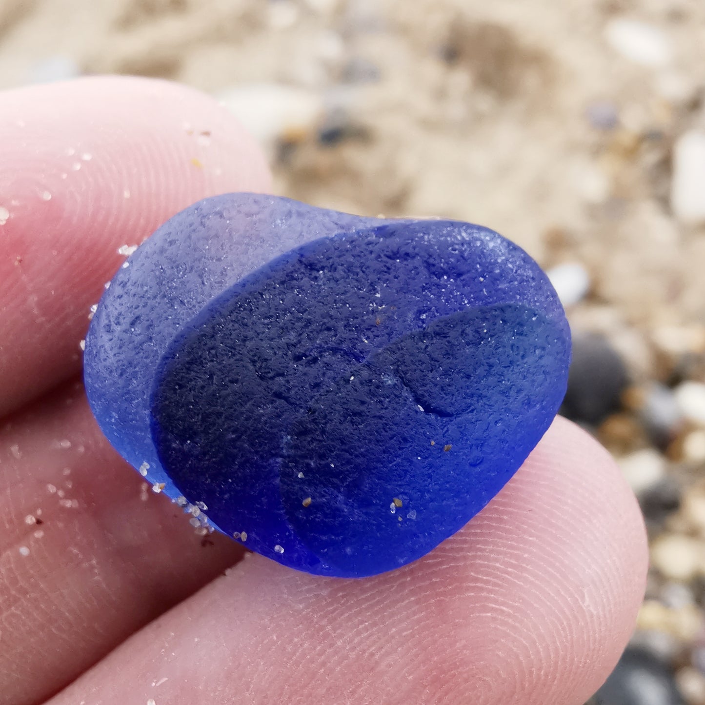 Seaham blue multi sea glass heart & sterling silver pendant.