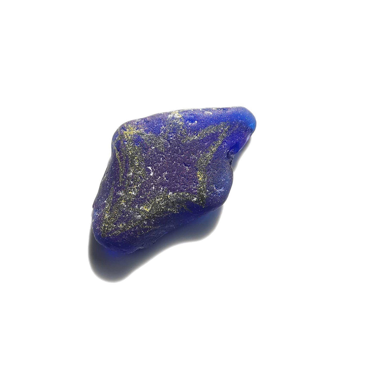 Scottish cobalt blue sea glass star & sterling silver pendant.