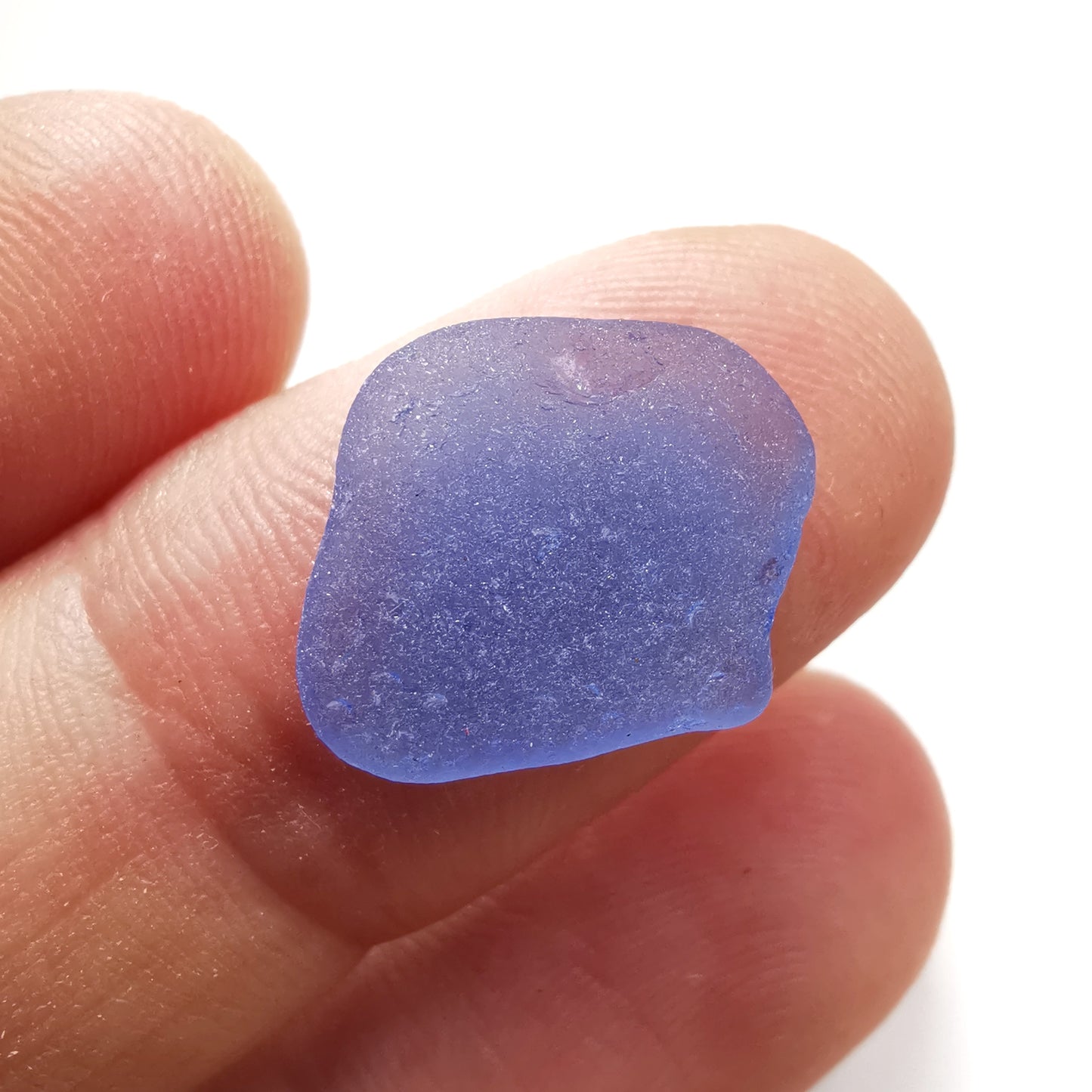 Blue sea glass heart &amp; sterling silver pendant.
