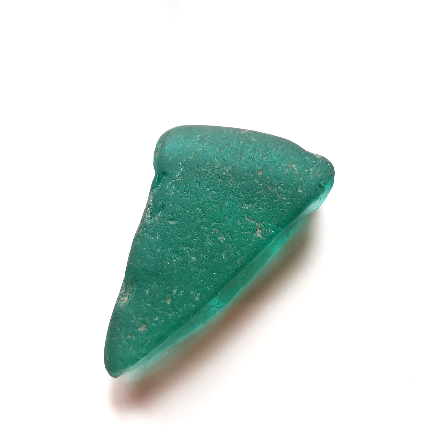 Scottish teal sea glass heart & sterling silver pendant.