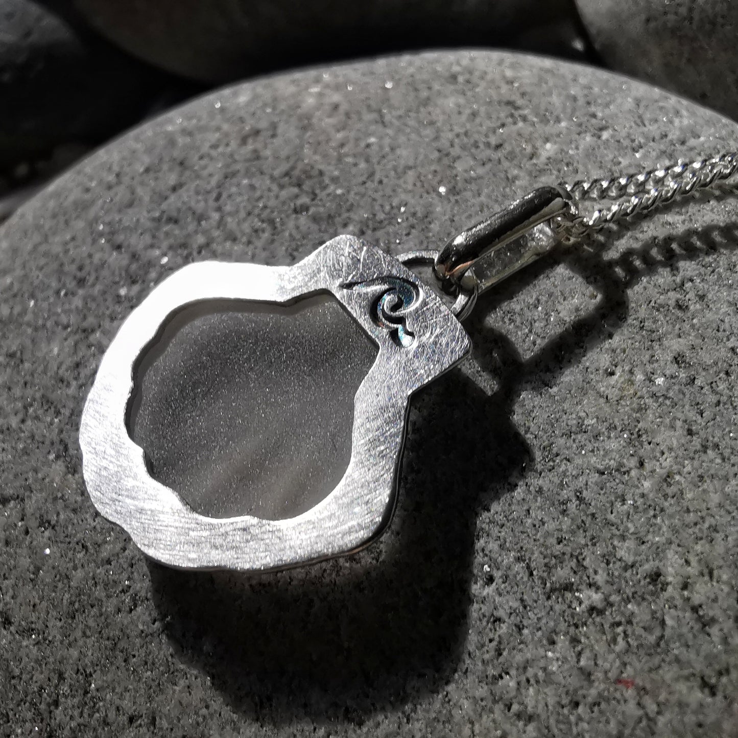 Reserved for Lesley. Scottish sea glass shell & sterling silver pendant.