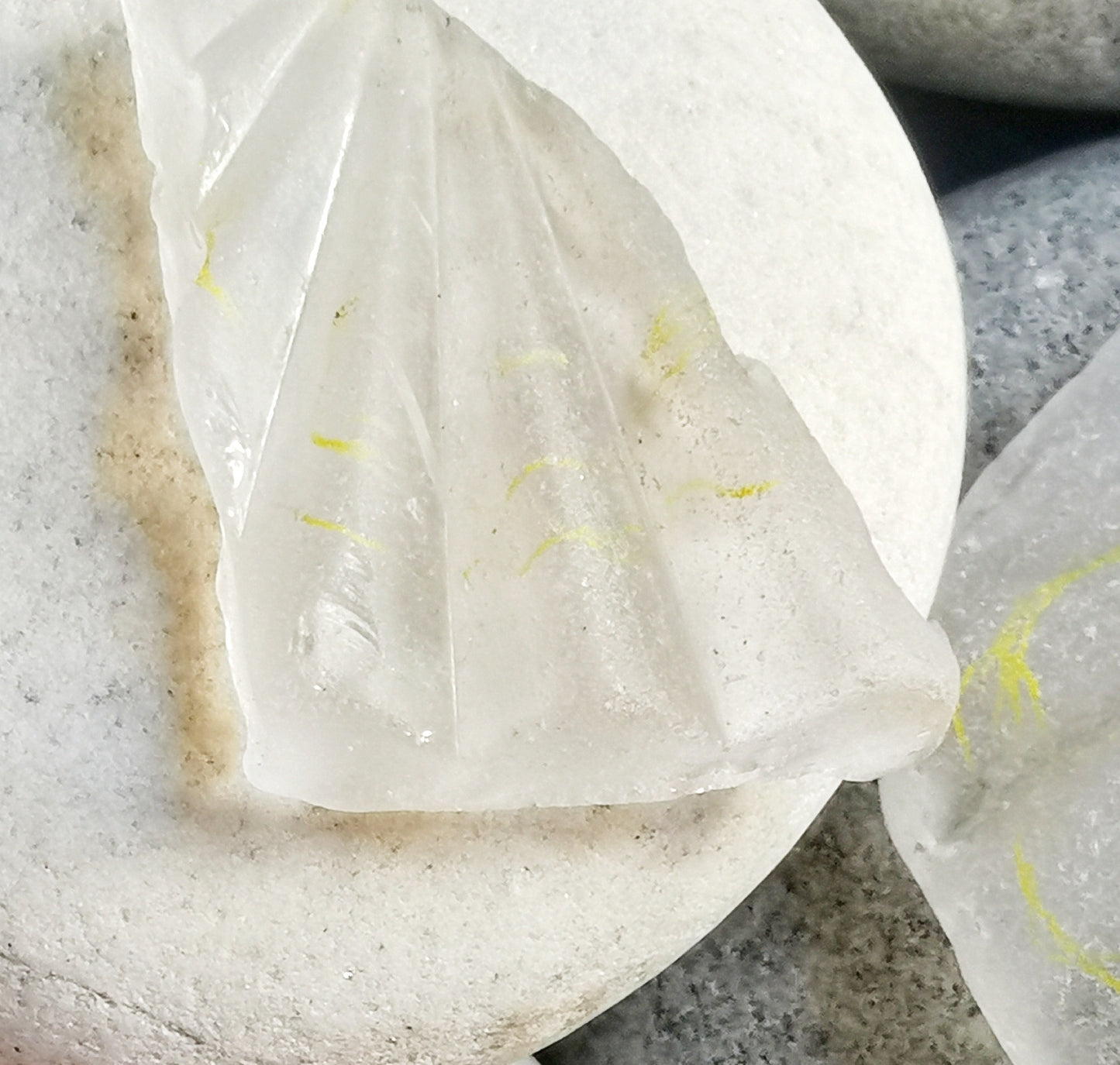 Genuine Scottish sea glass shell & sterling silver pendant.