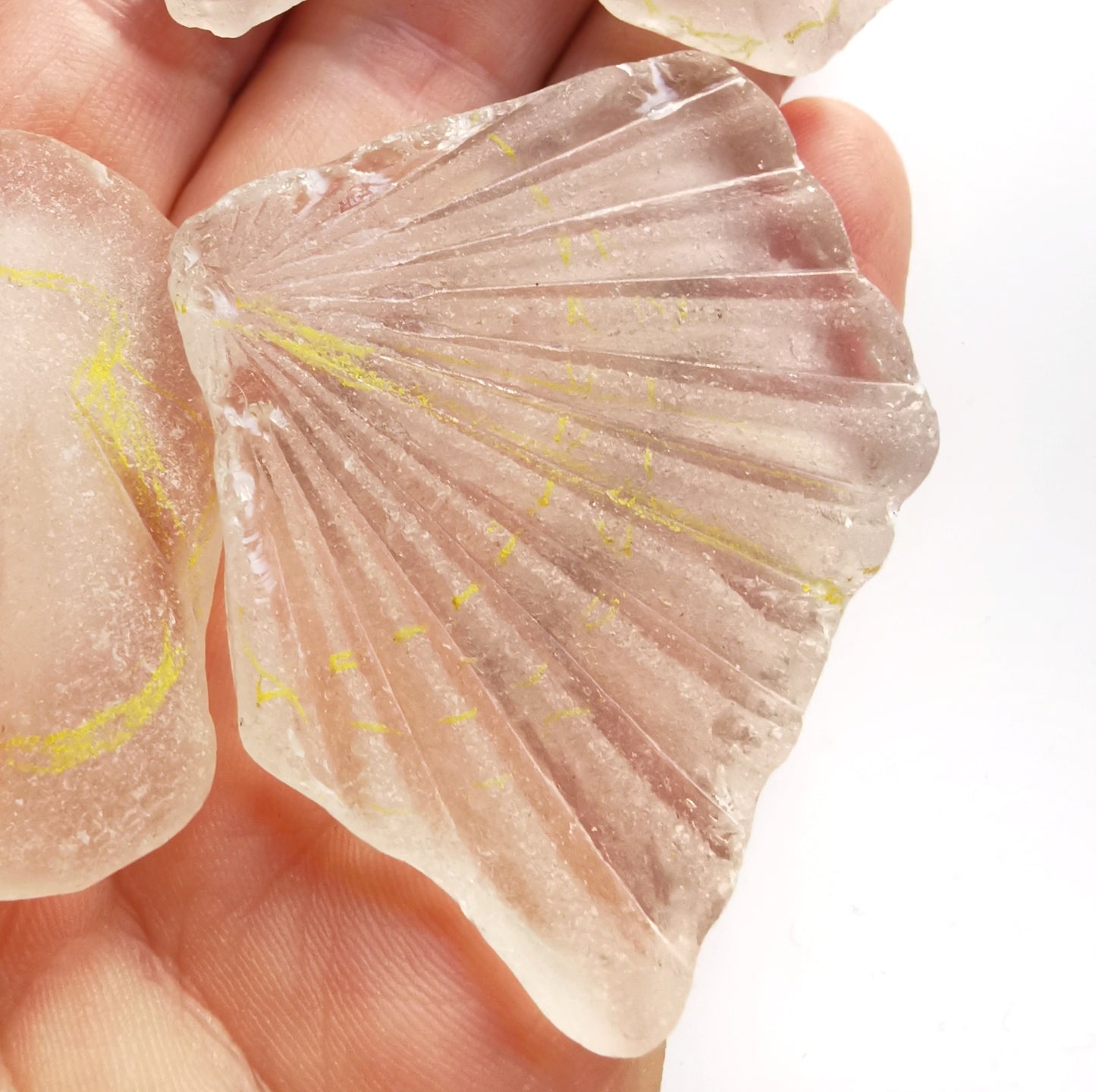 Scottish sea glass shell & sterling silver pendant.