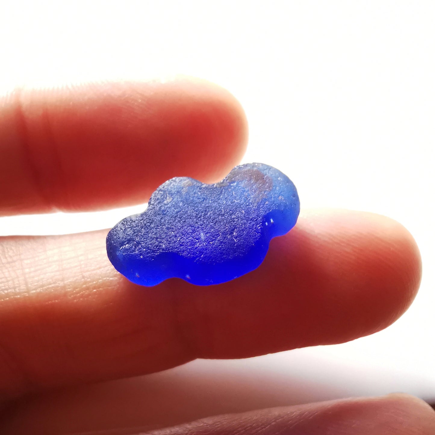 Scottish blue sea glass cloud & sterling silver pendant.