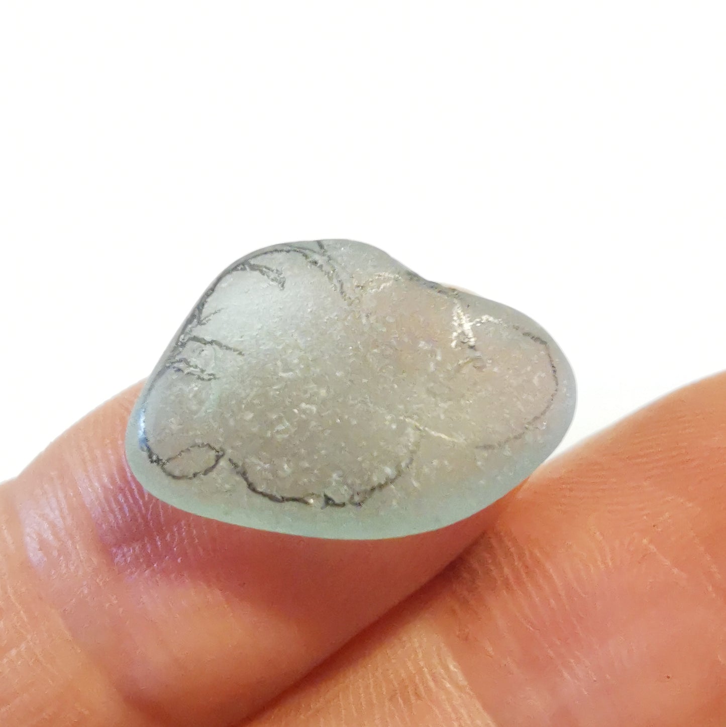 Reserved for Elizabeth. Scottish blue sea glass cloud & sterling silver pendant.