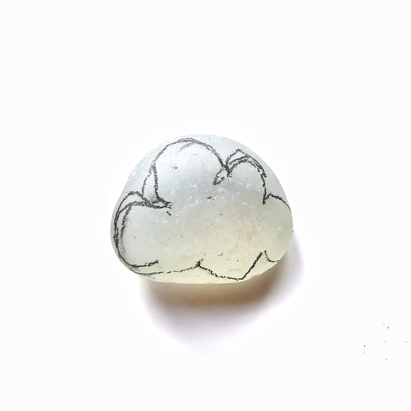 Reserved for Lesley. Genuine opalescent sea glass cloud & sterling silver pendant.