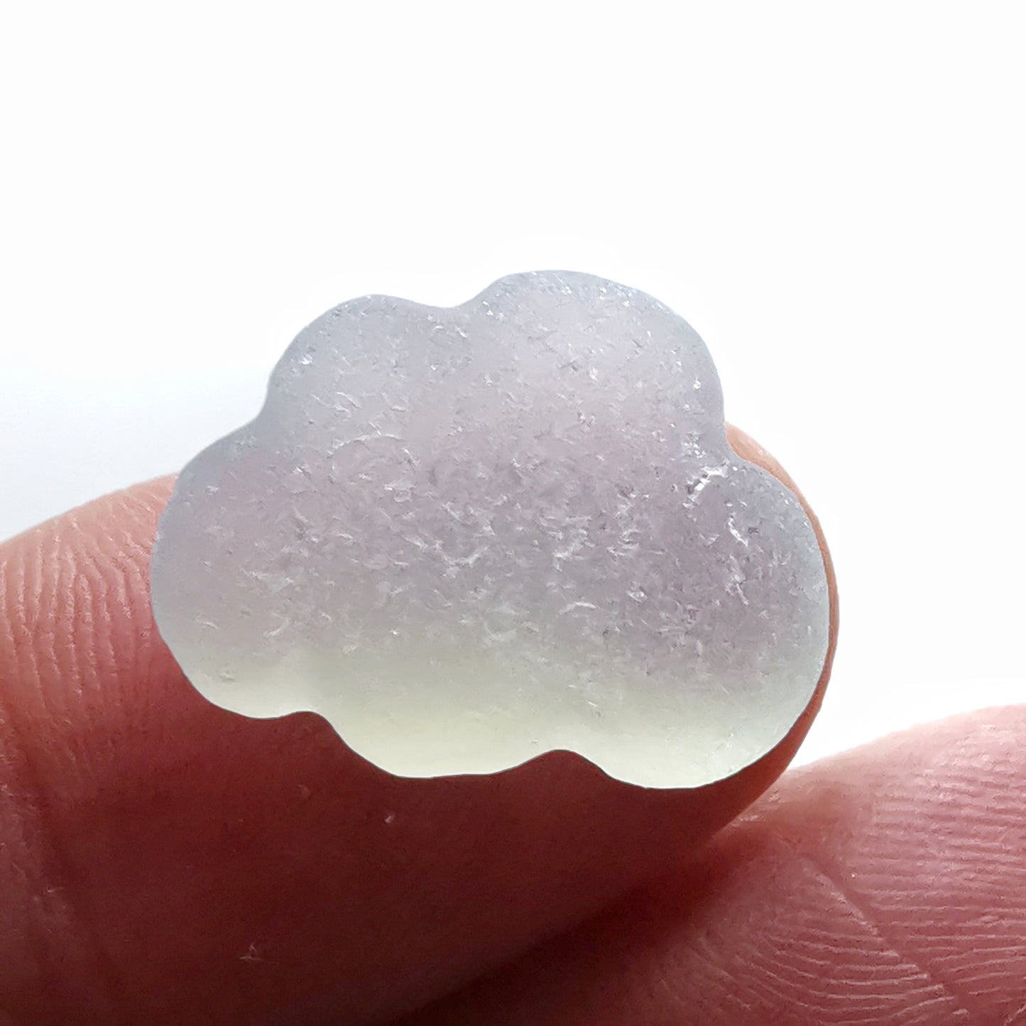 Reserved for Lesley. Genuine opalescent sea glass cloud & sterling silver pendant.