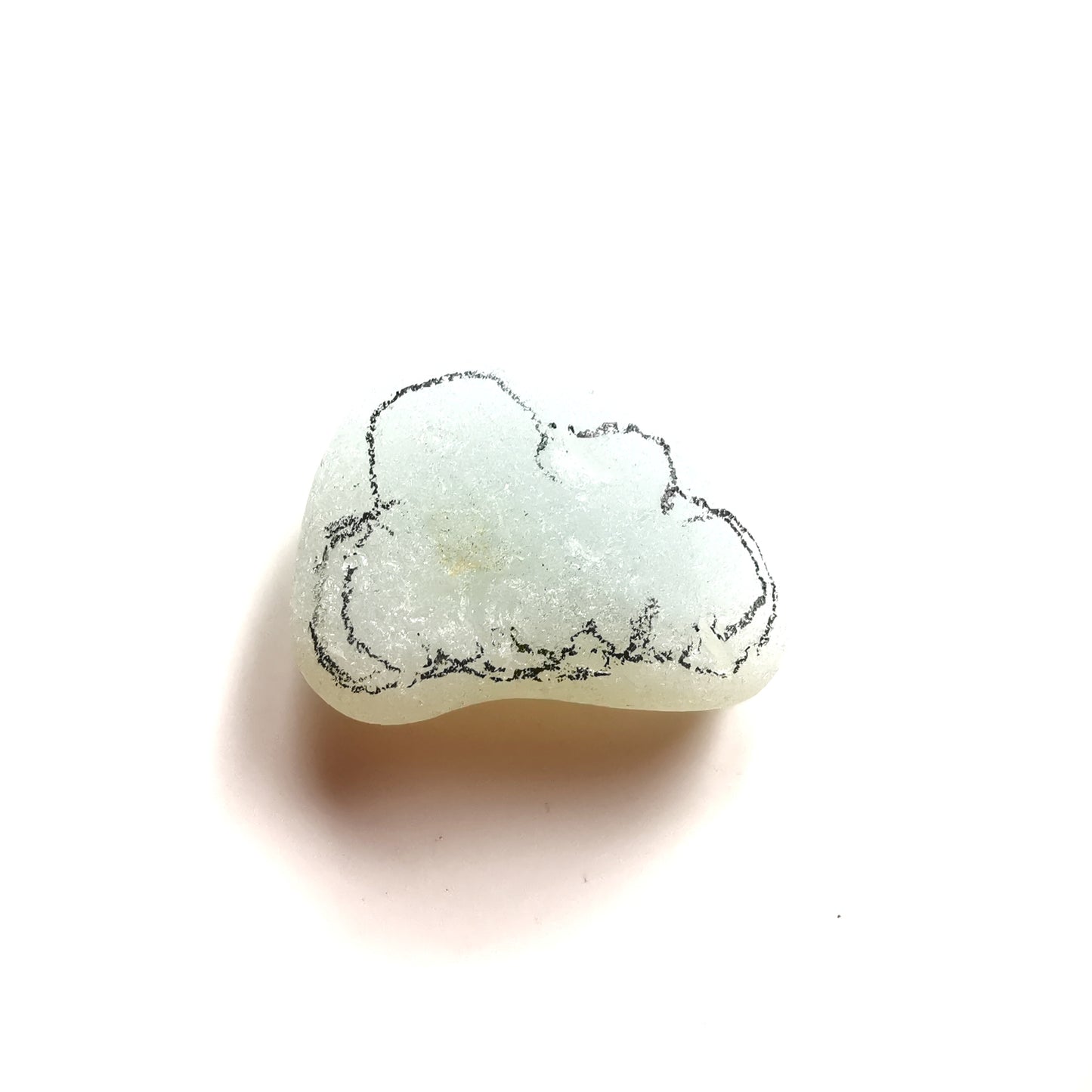 Opalescent sea glass cloud & sterling silver pendant.