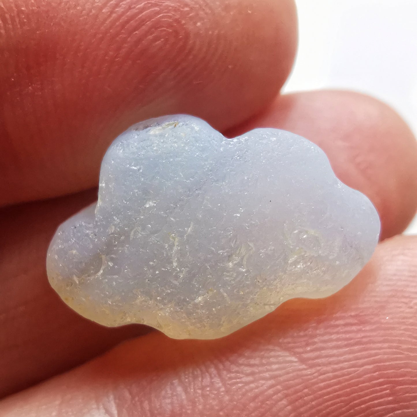 Opalescent sea glass cloud & sterling silver pendant.