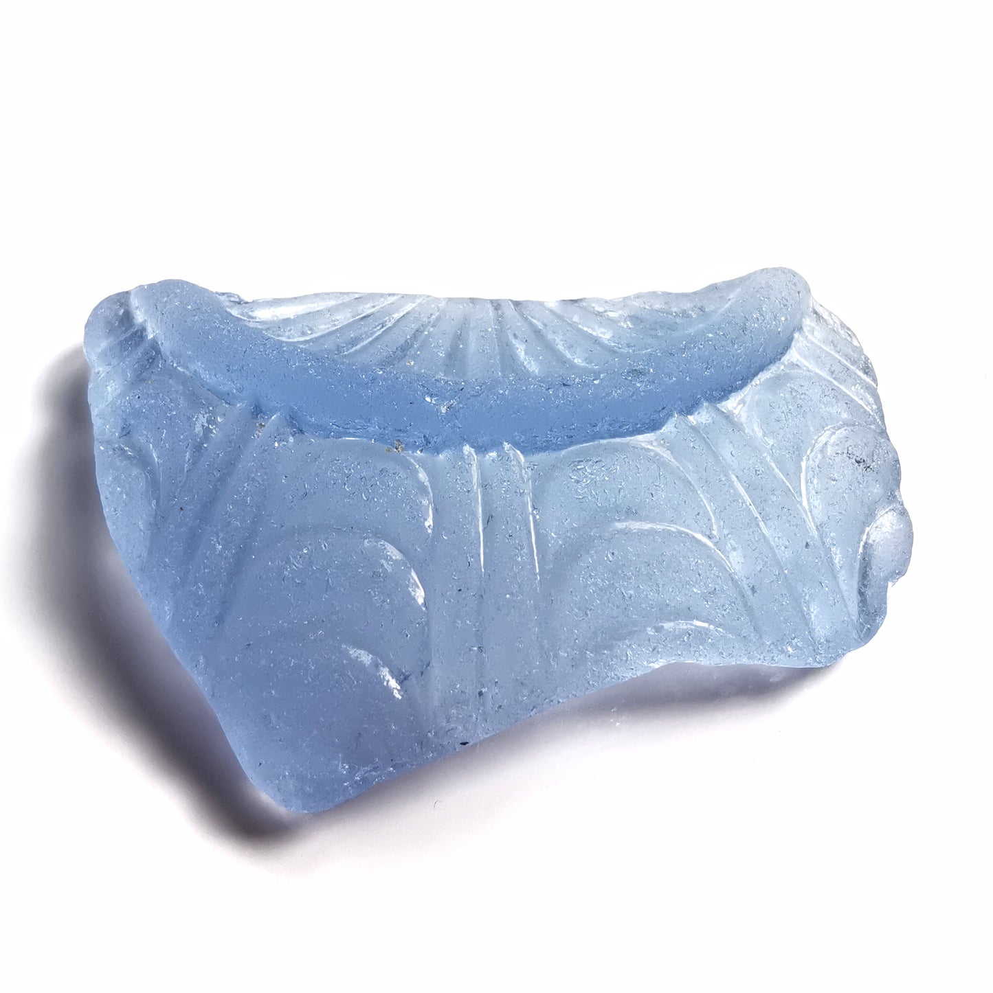 Reserved for Aer. Light blue sea glass moons & sterling silver pendant.