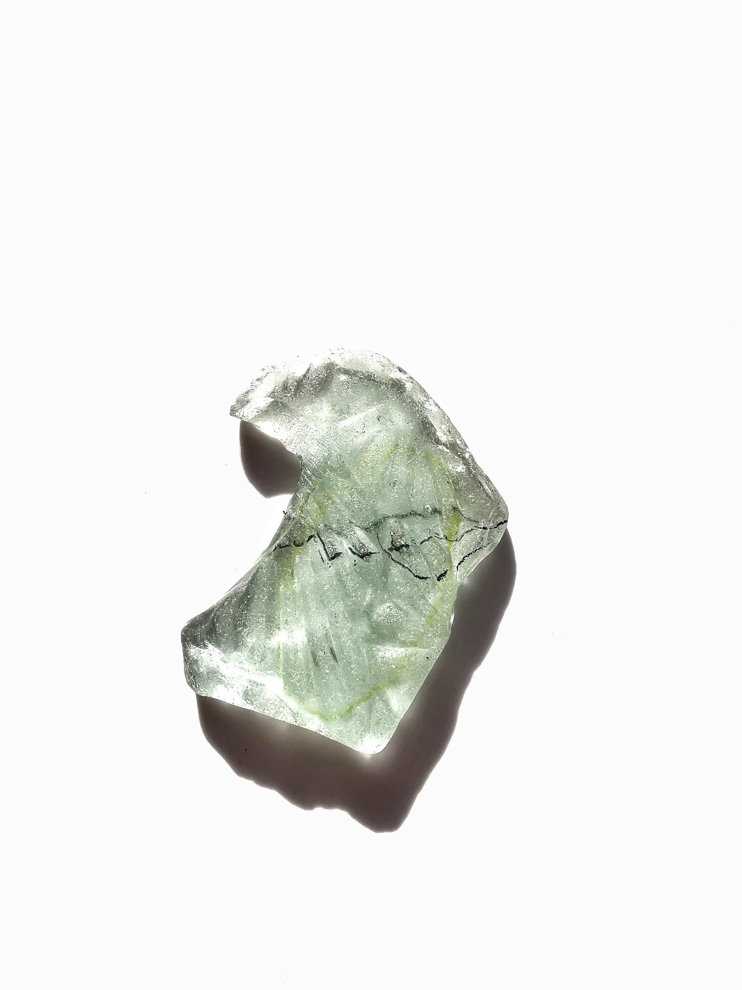 Scottish sea foam sea glass silver ring size N.