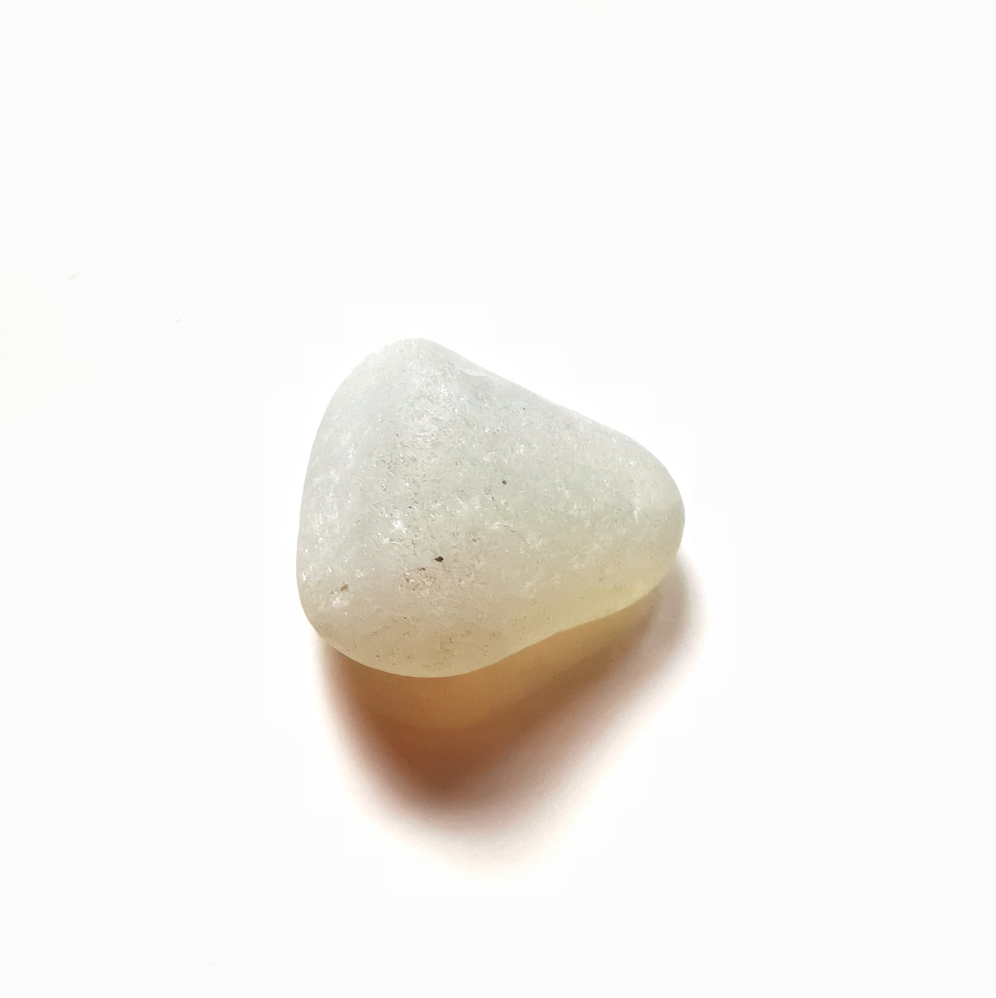 Seaham opalescent sea glass heart & sterling silver ring size N / 7