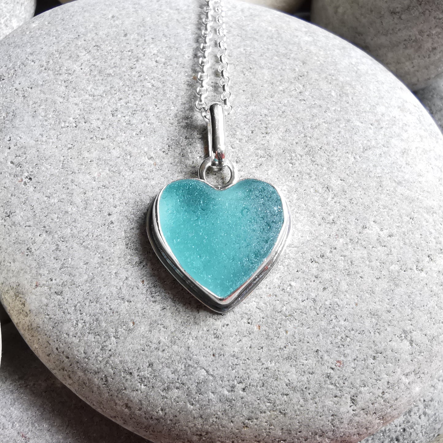 Custom made for Amanda. Sea glass pendants and rings.