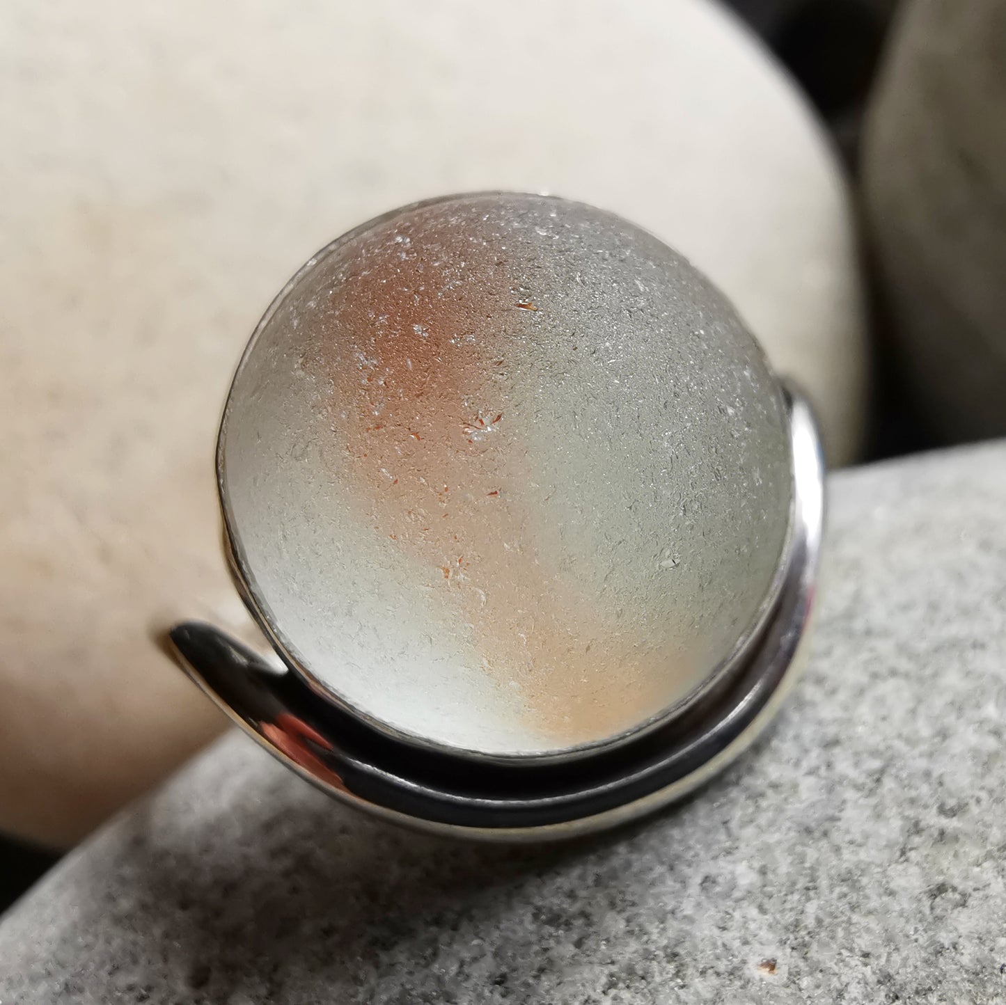Custom made for Amanda. Sea glass pendants and rings.
