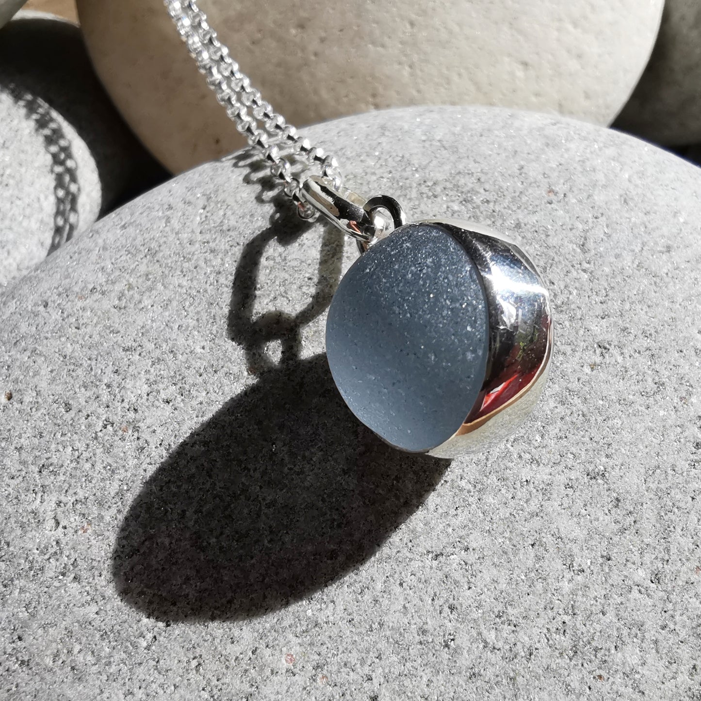 Custom made for Amanda. Sea glass pendants and rings.