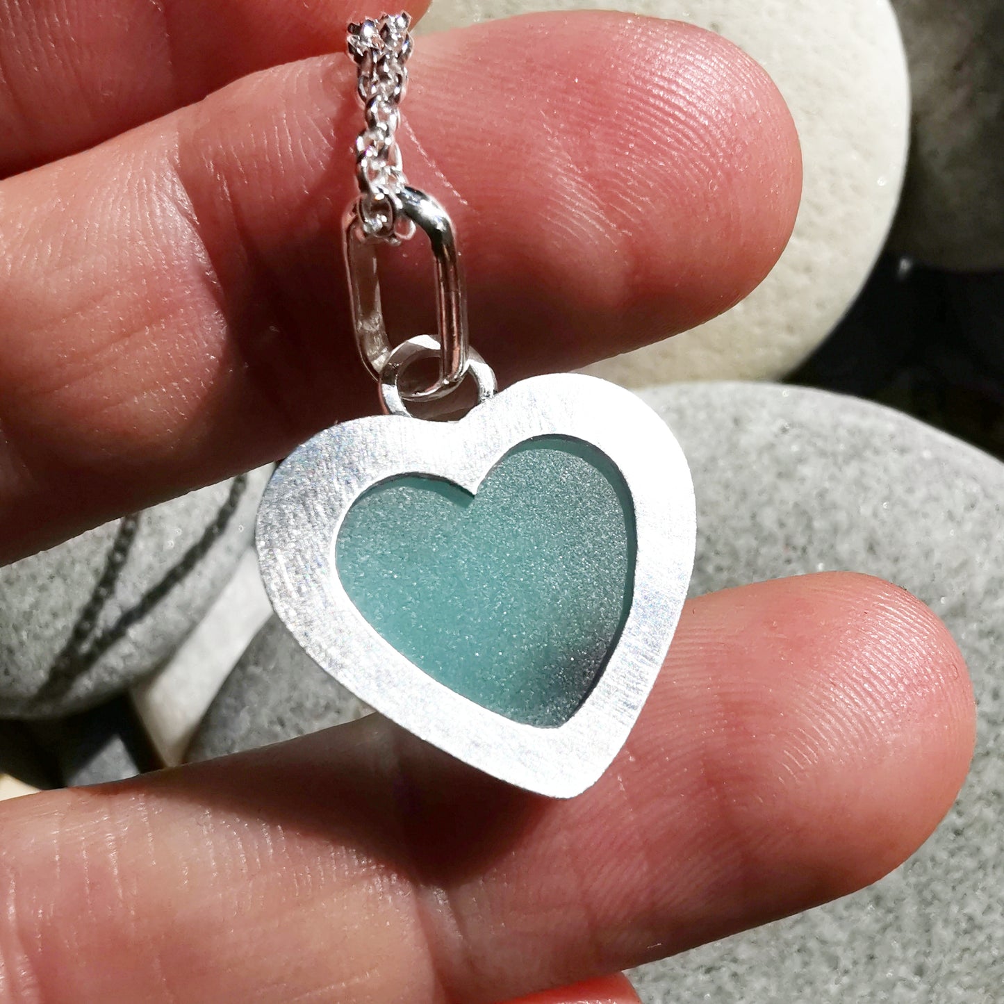 Custom made for Amanda. Sea glass pendants and rings.