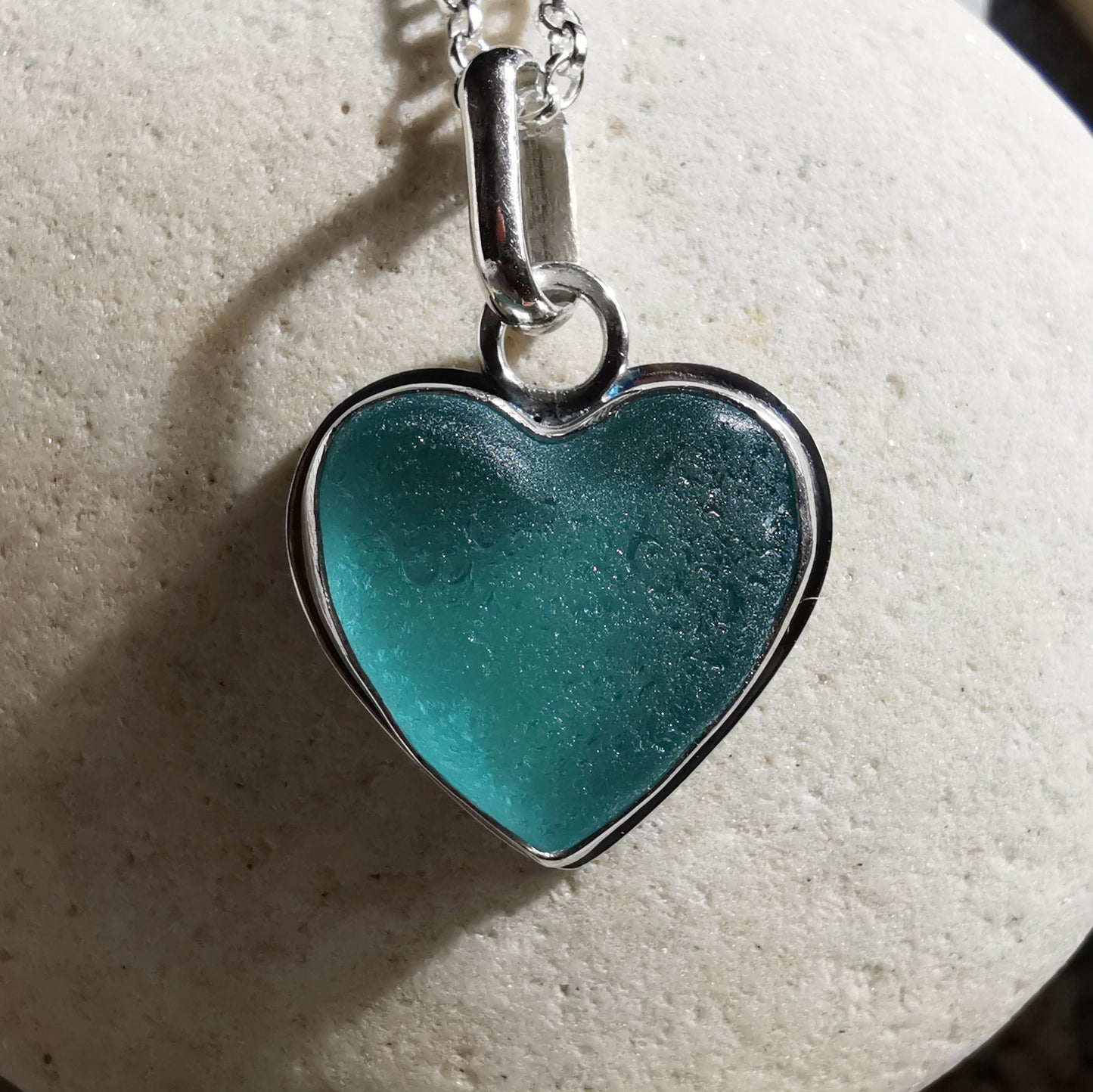 Custom made for Amanda. Sea glass pendants and rings.