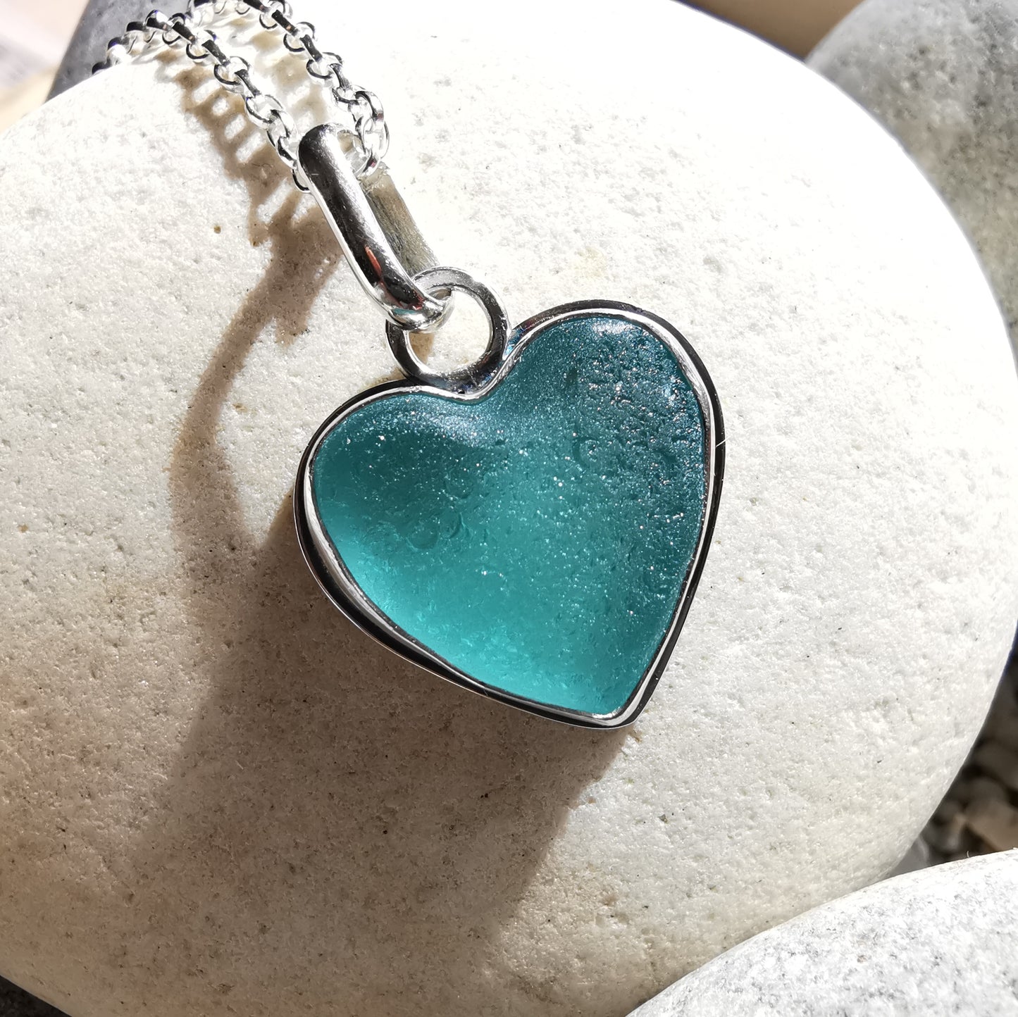 Custom made for Amanda. Sea glass pendants and rings.