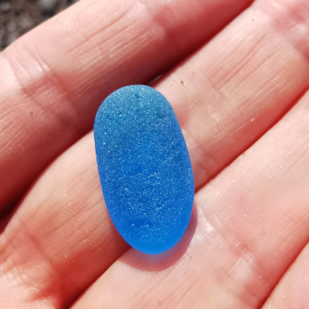 Scottish blue sea glass & sterling silver pendant.